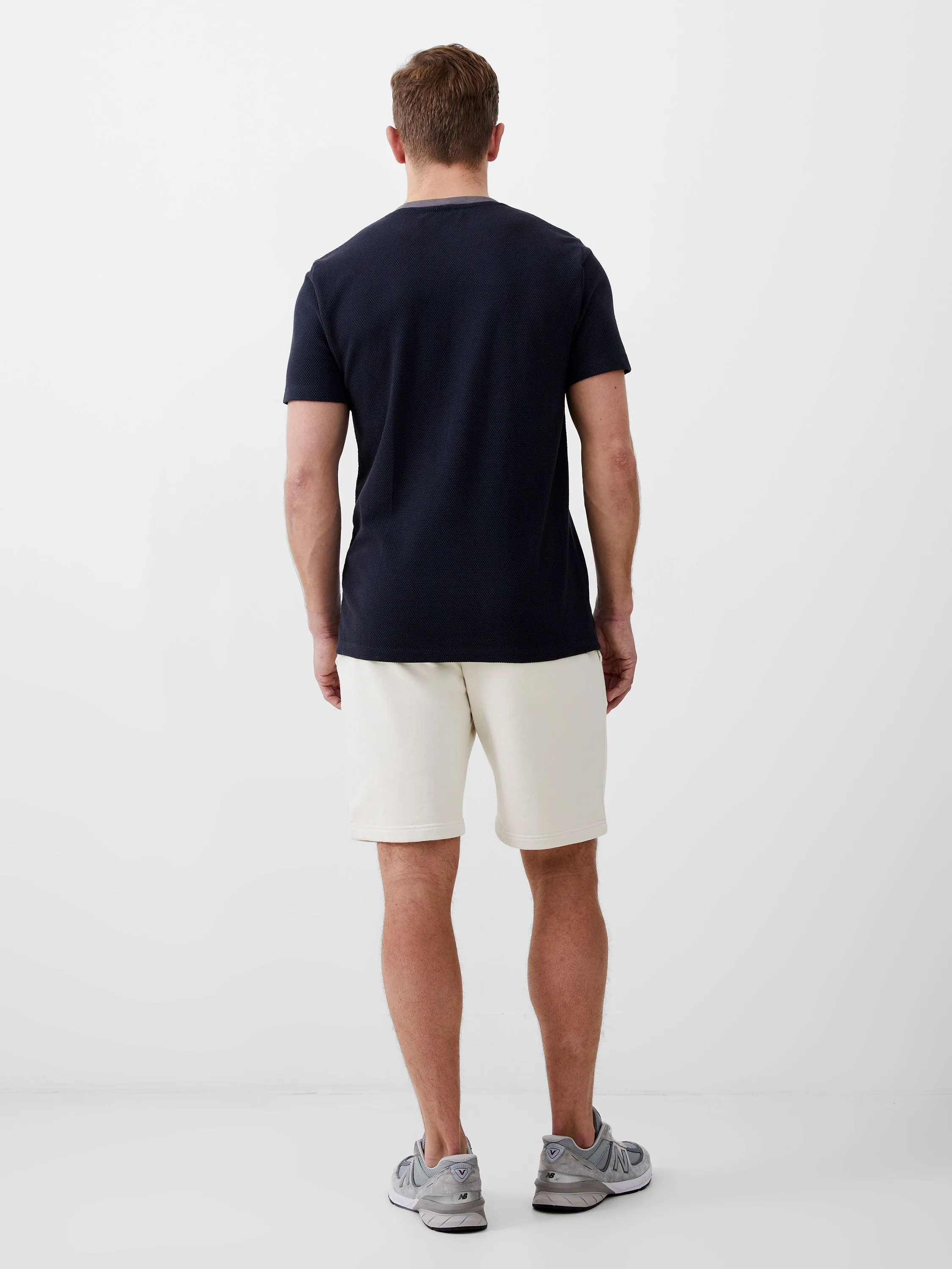 Short Sleeve Popcorn Crew Neck