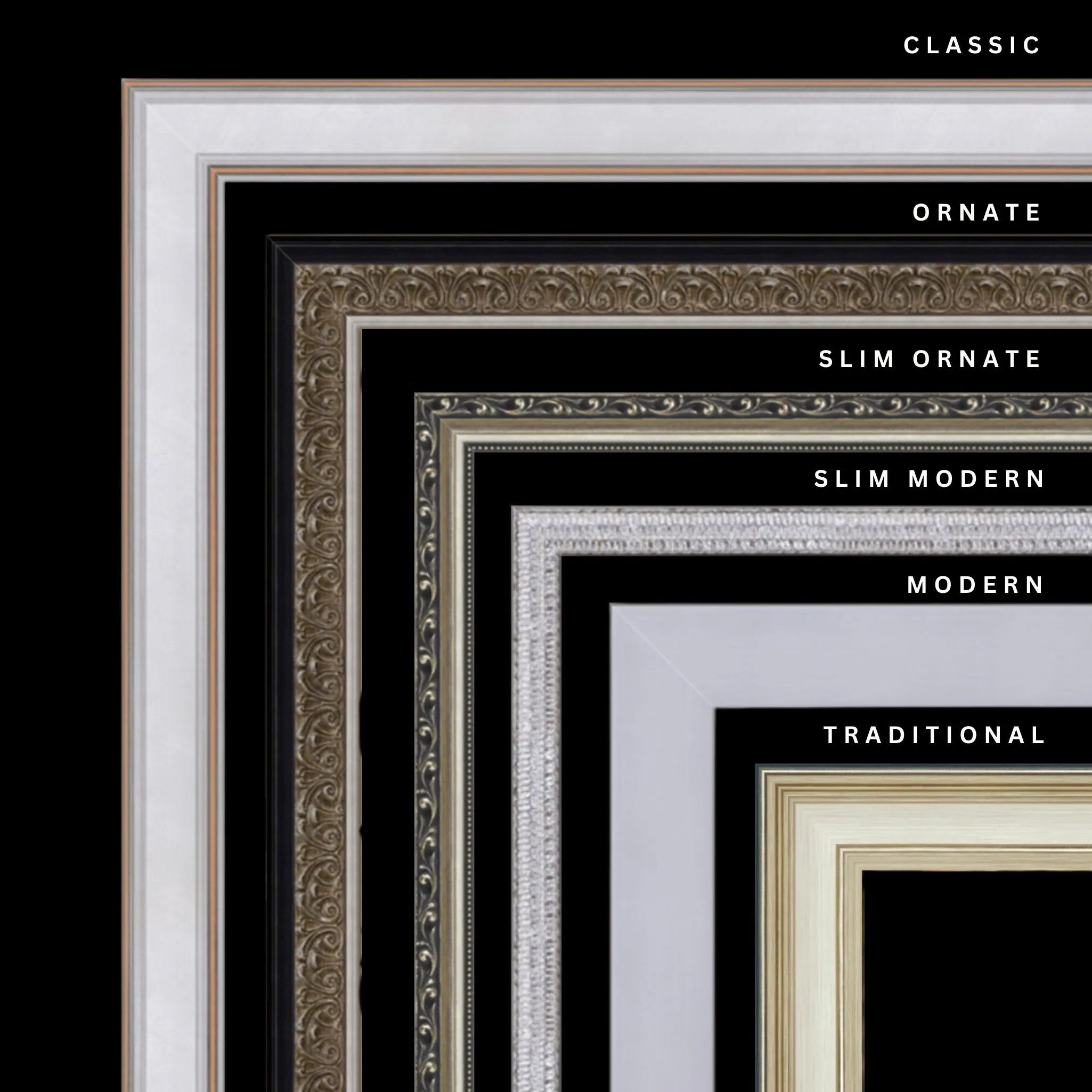 Silver 21x40 Picture Frame Ornate Traditional Classic Antique