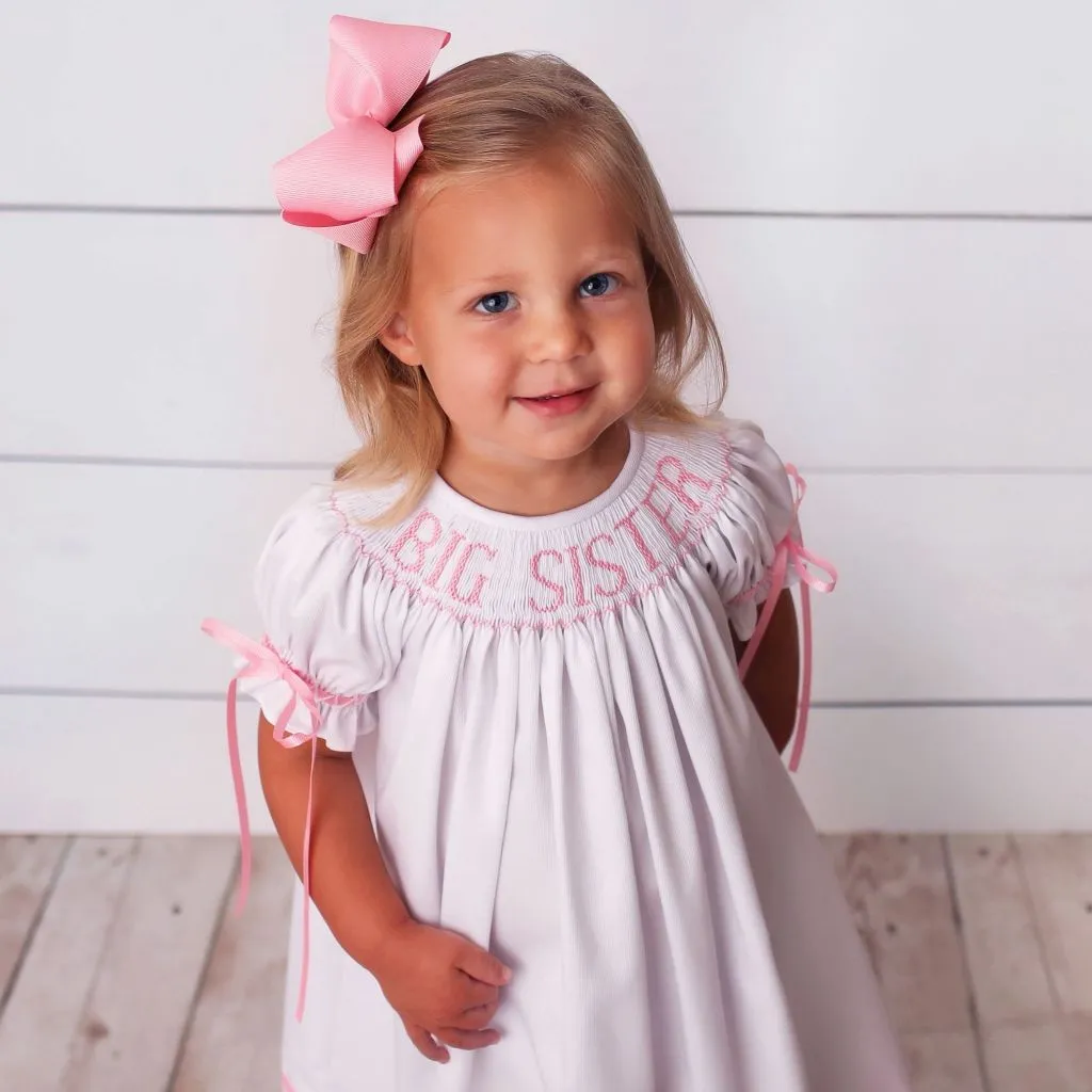 Smocked Big Sister Bishop--Pink