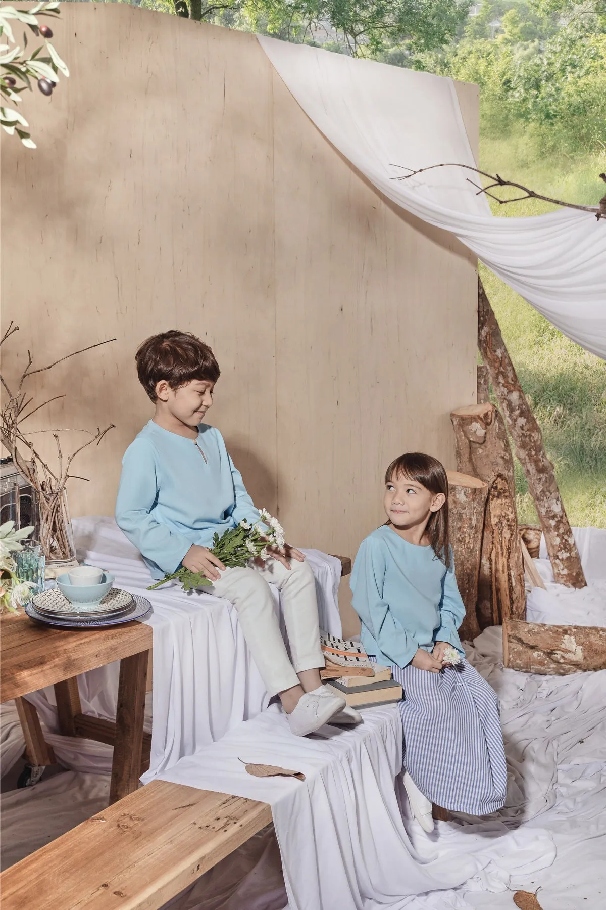 The Balik Kurta - Light Blue
