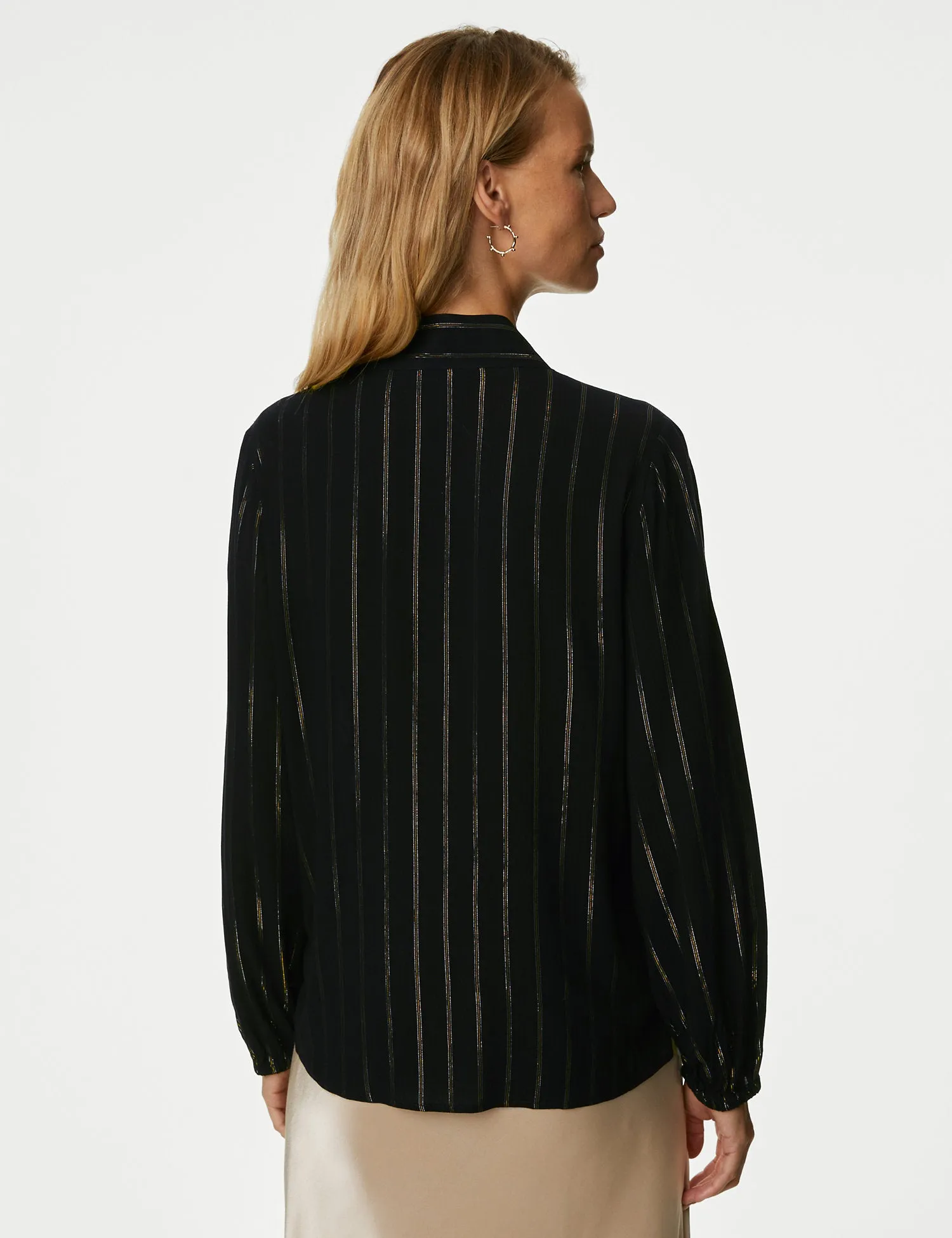 Tie Neck Popover Blouse