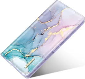 Ultra Slim Womens Wallet Minimalist Thin Long Leather Bifold Wallet RFID Blocking Card Holder Organizer with Zipper Coin Pocket Ladies Girls Gift Purse, Gradient Marble