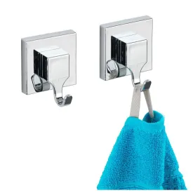 Vac Lock Stainless Steel Square Suction Hooks 2 Pack