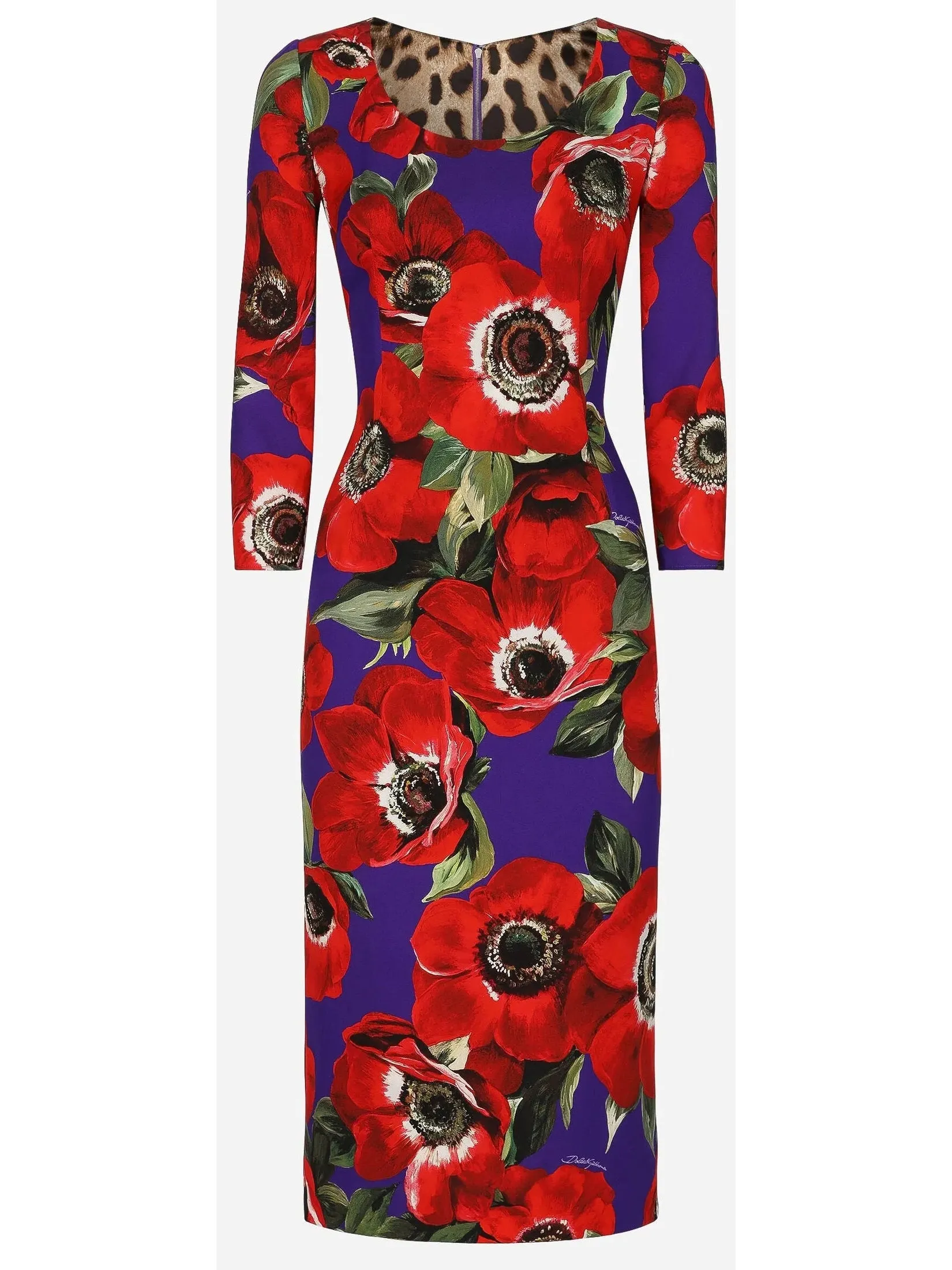 Women’s Anemone Print Charmeuse Sheath Dress