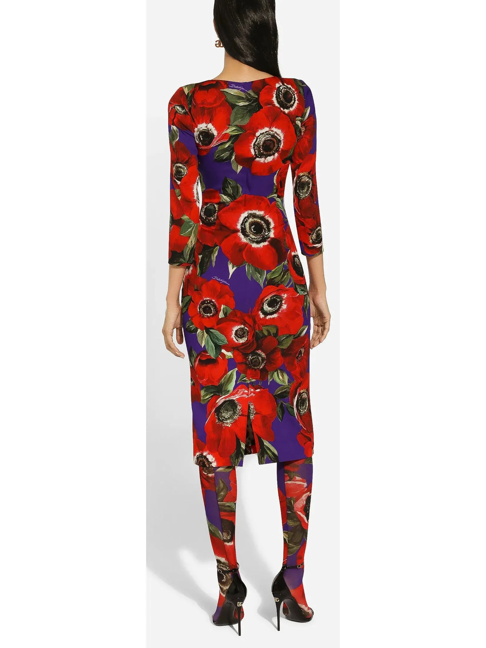 Women’s Anemone Print Charmeuse Sheath Dress